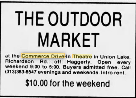 Commerce Drive-In Theatre - 08 Jun 1983 Auction Idea